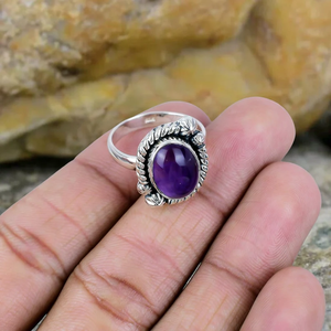 Classic Best Design Handmade Amethyst Gemstone <b>Ring</b> 925 Sterling <b>Silver</b> Fashion <b>Silver</b> Jewelry Boho <b>Stacking</b> <b>Ring</b> Christmas Gift - Product Image 3