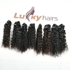 Extensions de cheveux humains bouclés bruts de qualité supérieure, aspect naturel, couleur noire, prix de gros, fabrication indienne, par Export - Product Image 4