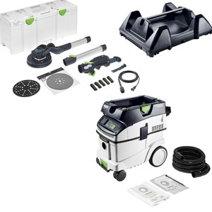 SUITABLE Long Reach Drywall Sander – 225mm Variable Length <b>Wall</b> & Ceiling Sanding Machine <b>with</b> LED <b>Light</b> - Product Image 1