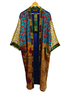 ชุดกิโมโนผ้าไหมลายส่าหรีวินเทจของอินเดียเสื้อคลุมอาบน้ำผ้าไหมเนื้อนุ่มเย็บติดกันชุดกลางคืนหลากสีใส่สบายใส่ในบ้าน - Product Image 6