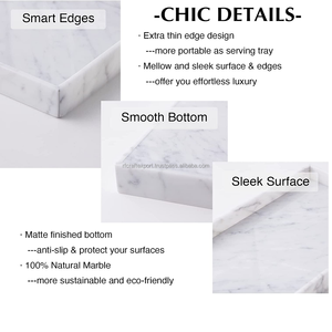 Bandeja de resina de mármol hecha a mano, bandeja de comida de lujo, bandejas de mármol para hotel y hogar - Product Image 3