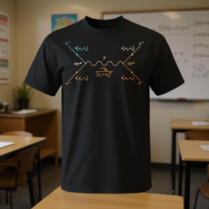 Camiseta de Física Cuántica para Estudiantes y Profesores con Diagrama de Feynman, Producto Promocional - Product Image 3