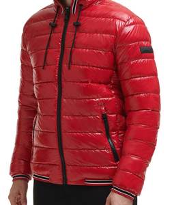 Blouson matelassé de haute qualité en toile enduite, couleur personnalisée, col montant, facile à porter, épais, bomber d'hiver brillant pour adultes - Product Image 2