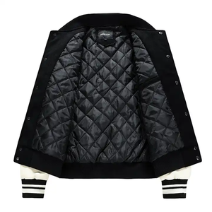 Veste universitaire automne-hiver pour hommes Manteau en laine avec logo personnalisé avec veste en tissu ample et décontractée Letterman Design par le fabricant - Product Image 3