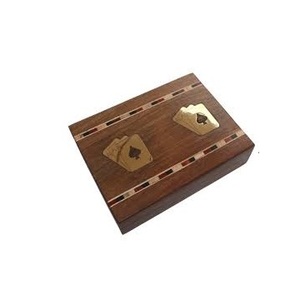 Caja de naipes de madera hecha a mano, almacenamiento decorativo de tendencia con 1 soporte para espacio de tarjeta - Product Image 4