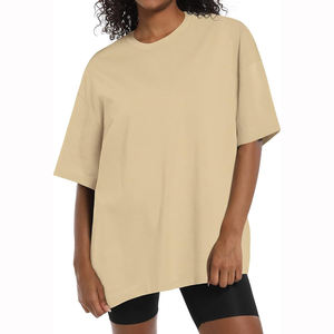 Camiseta de entrenamiento de algodón de gran tamaño con logotipo personalizado para mujer Summer Casual Athletic Washed Runnin - Product Image 1