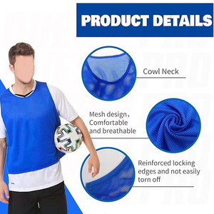 Mesh Training Bibs Vest Sleeveless Round Neck Solid Color Breathable Sports Jersey Football Soccer Rugby Soccer Training Bibs - Product Image 2