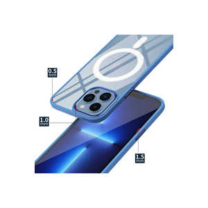 Coque en silicone chromé bleu marine Netzy compatible MagSafe pour iPhone 13 Pro Max, forme rectangulaire, style Ins, transparente - Product Image 4