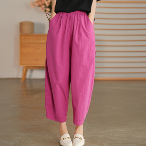 Bennett da donna pantaloni Casual a vita media Harem Comfort Stretch tessuto di lana tinta unita chiusura autunno elastico in vita ODM - Product Image 1