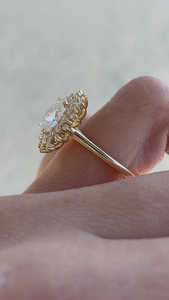 Fábrica personalizada para certificado VVS1 CVD Lab Grown 1.5ct Prong Set 14K 18K oro corte ovalado compromiso anillos de boda ella al por mayor - Product Image 2