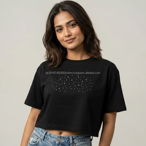 Camiseta Corta de Moda para Mujer, Estilo Informal, de Secado Rápido, Transpirable, Tejida, Personalizable, Nueva Colección de Verano - Product Image 1