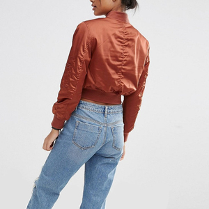 Chaqueta Bomber Casual Impermeable, Transpirable, Cortavientos y de Secado Rápido, con Exterior de Poliéster/Nailon, Talla Grande para Mujer, Personalizable OEM - Product Image 3