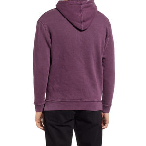 Sudadera con capucha de lana de invierno lavada con ácido de algodón de alta calidad 100% Vintage High Street 3D bordado liso teñido algodón básico mezclado - Product Image 3