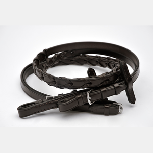 Riendas de cuero inglés hechas a mano de primera calidad, equipo de equitación con cola dividida y rienda con cordones, nueva condición - Product Image 2