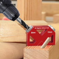 Guide de perçage oblique à 45 degrés pour chevilles, en alliage d'aluminium, pour le travail du bois et les cadres de meubles, 8/10 mm