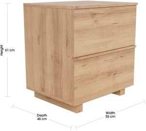 Modern Acacia Decorative Nightstand Rosewood Accent Storage Cabinets with 2 Drawers - Product Image 2