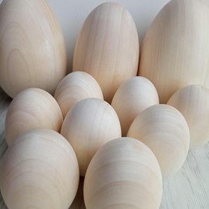 ไข่ไม้รูปวงรีไม่ทาสีแบบไม่มีลวดลายสำหรับงานหัตถกรรมภาพวาดและโครงการศิลปะสำหรับศิลปินงานอดิเรกแบบทำมือและของตกแต่งอีสเตอร์ - Product Image 5