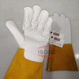 Gants de soudage TIG MIG en cuir de vache résistant à la chaleur ISONZ, gants de soudage à l'argon, gants TIG avec poignet en daim - Product Image 4