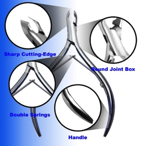 Boîte ronde double ressort pour coupe-cuticules professionnel en acier inoxydable pour ensemble manucure et pédicure - Product Image 3