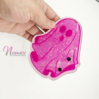 Outil de beauté en verre et acrylique, motif fantôme effrayant, papillon, cœur, fleur, plaque pour extensions de cils, personnalisable, rose, Halloween