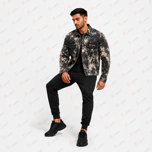Blousons en jean oversize pour hommes – Vente en gros – Blouson en jean personnalisé délavé pour hommes – Style vintage, streetwear, décontracté, mode, vêtements de travail - Product Image 3