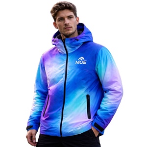 Chaqueta cortavientos térmica para hombre con efecto de cambio de color, revestimiento impermeable, con capucha, de nailon, proveedor OEM. - Product Image 1