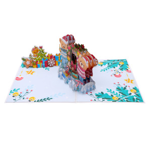 Nouveau design ours personnalisé 3D Noël Pop Up cartes de vœux fournisseur vente en gros fabrication au Vietnam - Product Image 4