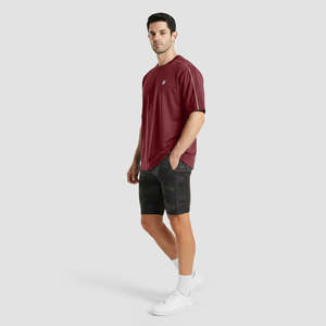 เสื้อยืดออกกำลังกาย GAI Perform Maroon ผลิตจากผ้าฝ้ายออร์แกนิค 100% ทรงหลวม ผ้าถักเนื้อหนา ผสมเส้นใยไม้ไผ่บีบอัด ผลิตด้วยเทคโนโลยี Drifit - Product Image 4