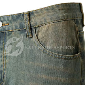 Shorts en jean cargo slim fit pour homme, style hip-hop, délavage clair, taille mi-haute, emballage personnalisé, tricoté, respirant, polyester/coton - Product Image 5