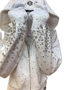 Sudadera con Capucha y Cremallera para Hombre, con Pedrería Brillante, Estilo Urbano, Talla Grande, Moda, OEM - Product Image 5