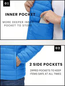 Logo personnalisé veste d'hiver hommes bleu bulle vêtements hommes doudoune surdimensionné hiver épais chaud bouffée veste pour hommes pour l'hiver - Product Image 3