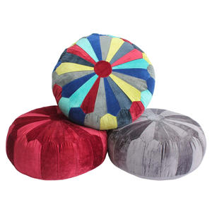 Puf indio de tendencia de nuevo diseño, PUF de retazos de terciopelo de algodón multicolor, 60x60x20 cm - Product Image 1