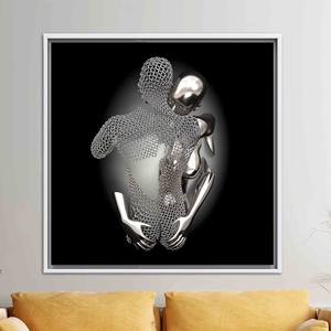 Décoration moderne en forme de cœur : Tableau imprimé sur toile – Design élégant et plat, TOILE ENCADRÉE BLANCHE - Product Image 1