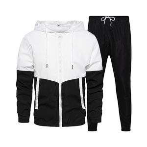 Chándal con cremallera para hombre, chaqueta deportiva ajustada y pantalones, entrenamiento de gimnasia, conjunto para correr, tejido elástico, comodidad transpirable - Product Image 2