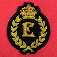 Écussons brodés sur mesure en fil d'or fait main, motifs alphabétiques, pour blazers, polos, vestes, chapeaux, toiles