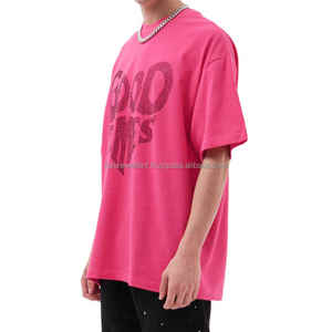 Premium Quality Crew Neck Mens Short Sleeve Full Rhine Stones <b>Summer</b> T-<b>shirts</b> 280gsm Soft Cotton <b>Shirts</b> - Product Image 3