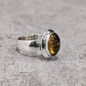 Wholesale <b>Mens</b> Ring Natural Citrine Gemstone November Birthstone Birthday Christmas Tiny Ring <b>Jewelry</b> 925 Sterling Silver Ring - Product Image 5