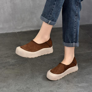 รองเท้าผ้าใบแฟชั่นผู้หญิงแบบสวมพื้นหนา มีเชือกผูก สไตล์ลำลอง - Product Image 1