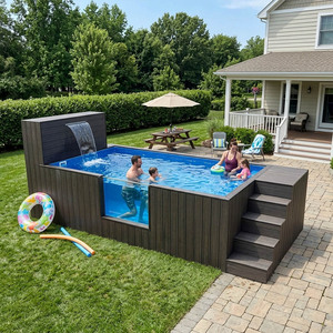 UV Resistant Prefabricated Outdoor Container Swimming <b>Pool</b> Small Corner Combo Above Ground <b>Pool</b> - Product Image 5