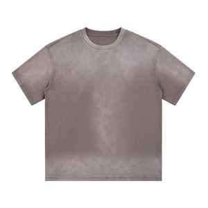 2026 nouvelle mode hommes en détresse brodé Patch manches courtes T-Shirt Streetwear 100% coton sérigraphie conception - Product Image 6