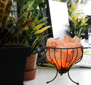 ตะกร้าเกลือคริสตัลหิมาลัยไฟกลางคืนแบบมีสาย USB ทำด้วยมือสัมผัสของจริงดีที่สุดของฮวงจุ้ยห้องนอนรักออกแบบโลโก้ได้ตามต้องการ - Product Image 5