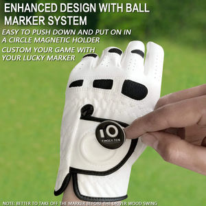 Vente directe d'usine Concevez votre propre logo Gant de golf respirant en cuir souple Sports en peau de mouton durable personnalisée - Product Image 3