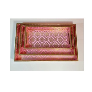 Bandeja de madera MDF para servir alimentos, bandeja para servir café con diseño impreso, alta calidad - Product Image 4