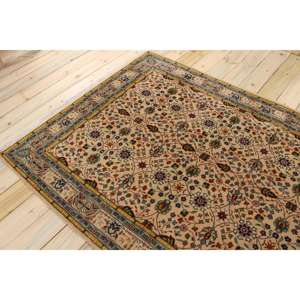 Alfombra Antigua de Lana Sólida Azul Turca de 4.9x6.7 pies - Product Image 4