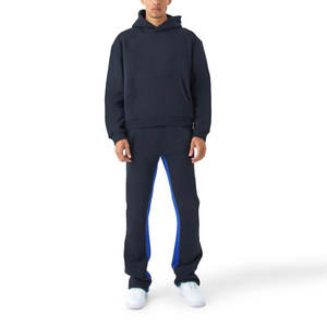 Chándal de hombre personalizado en blanco de alta calidad, chándal deportivo de peso pesado, ropa de calle de gran tamaño, chándal acampanado unisex para hombre - Product Image 1