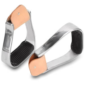 Estribos de aluminio para caballos, sillín occidental, chanclos ligeros, estribos de seguridad, alfombrilla antideslizante de goma para pies, equipo de tachuela ecuestre - Product Image 1