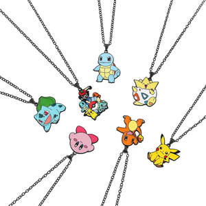 Collar con Colgante de Pokémon Chapado en Oro, Cadena de Eslabones Moderna con Ópalo, Acero Inoxidable y Aleación, Regalo con Número y Dibujo Animado - Product Image 1