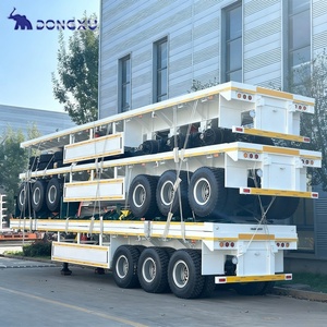 Semi-remorque à plateau plat pour le transport de conteneurs à 2/3/4 essieux, plateau plat pour conteneurs de 20 pieds, 45 pieds, 40 pieds, à <span class=keywords><strong>vendre</strong></span> - Product Image 1