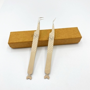 แหนบขนตาปลอมแบบมีด้ามจับเพชรแบบญี่ปุ่นทำจากสเตนเลสสตีลปรับแต่งโลโก้ได้90องศา - Product Image 1