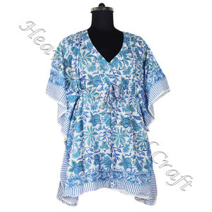New Arrival 2024 Indian Hand Block Print Kaftan Robe KFCS082 Summer <b>Dress</b> Kimono Vacations <b>Loose</b> Fit <b>Dress</b> Women's Clothing - Product Image 2